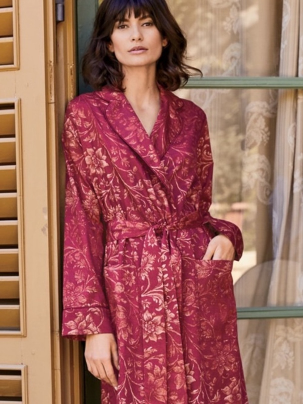 Peruvian Connection Broccato
Pima Cotton Robe Burgundy, size L